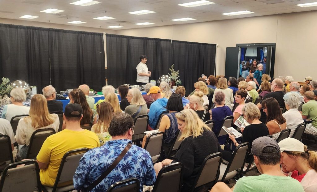 Chef Spyros of Taverna Agora teaching at the 2025 Raleigh Greek Fest