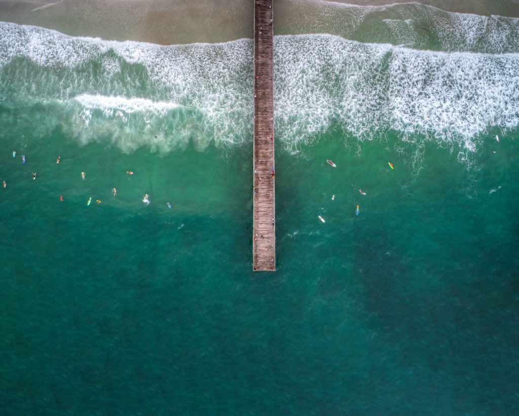 Oceanic Wrightsville Beach, NC, Birdseye Pier Shot